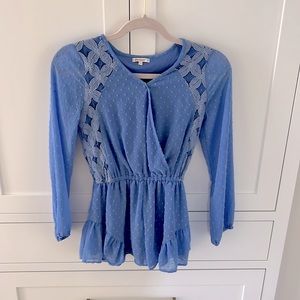 Ella Moss Short Romper- girls, size 12. Periwinkle